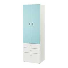 СТУВА / ФРИТИДС Шкаф платяной, белый, голубой Ikea