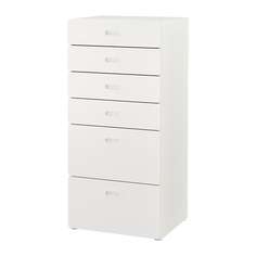 СТУВА / ФРИТИДС Комод с 6 ящиками, белый, белый Ikea