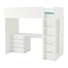 СТУВА / ФРИТИДС Кровать-чердак/4 ящика/2 дверцы, белый, белый Ikea