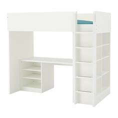 СТУВА Кровать-чердак/2 полки/3 полки, белый Ikea