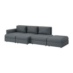 ВАЛЛЕНТУНА 4-местный диван, Хилларед темно-серый Ikea