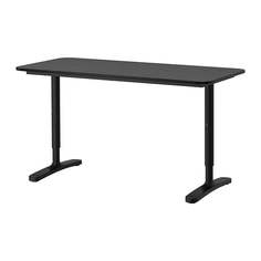БЕКАНТ Письменный стол, черно-коричневый, черный Ikea