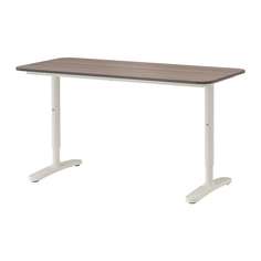 БЕКАНТ Письменный стол, серый, белый Ikea
