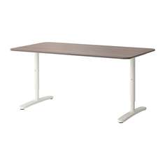 БЕКАНТ Письменный стол, серый, белый Ikea