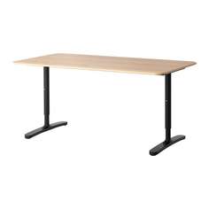 БЕКАНТ Письменный стол, дубовый шпон, черный Ikea