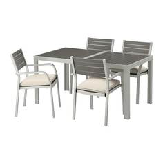 ШЭЛЛАНД Стол+4 кресла, д/сада, темно-серый, ФРЁСЁН/ДУВХОЛЬМЕН бежевый Ikea