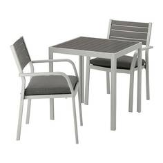 ШЭЛЛАНД Садовый стол и 2 легких кресла, темно-серый, ФРЁСЁН/ДУВХОЛЬМЕН темно-серый Ikea