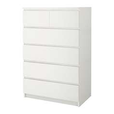 МАЛЬМ Комод с 6 ящиками, белый Ikea