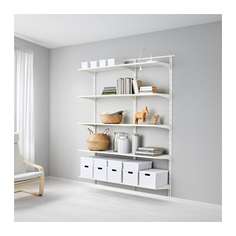 АЛЬГОТ Настенная шина/полки, белый Ikea