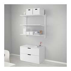 АЛЬГОТ Настенная шина/полки, белый Ikea