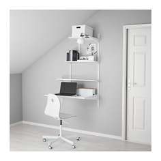 АЛЬГОТ Настенная шина/полки, белый Ikea