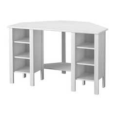БРУСАЛИ Угловой письменный стол, белый Ikea