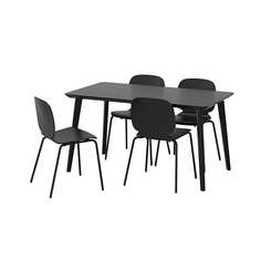 ЛИСАБО / СВЕН-БЕРТИЛЬ Стол и 4 стула, черный, черный Ikea
