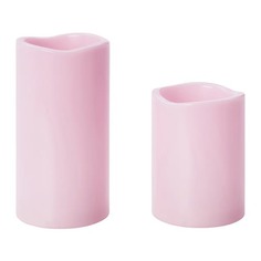 ГОДАФТОН Светодиодная формовая свеча, 2 шт., с батарейным питанием розовый Ikea