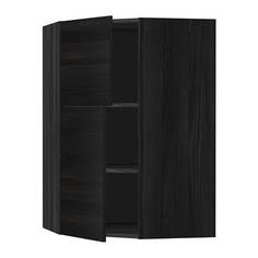 МЕТОД Угловой навесной шкаф+полки/2дверцы, черный, Тингсрид черный Ikea