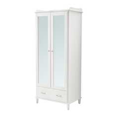 ТИССЕДАЛЬ Шкаф платяной, белый, зеркальное стекло Ikea