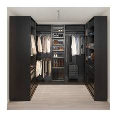 ПАКС Гардероб угловой, черно-коричневый Ikea