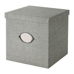КВАРНВИК Коробка с крышкой, серый Ikea