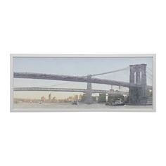 БЬЁРКСТА Картина с рамой, Мосты, цвет алюминия Ikea