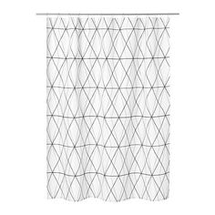 ФЁЛЬЙАРЕН Штора для ванной, белый черный, серый Ikea