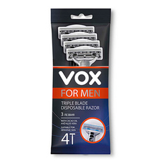 Станок для бритья одноразовый VOX FOR MEN с тройным лезвием 4 шт