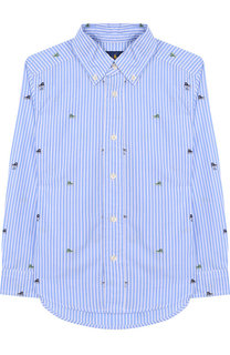 Хлопковая сорочка в полоску Ralph Lauren