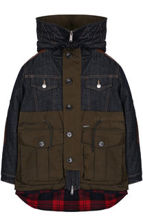 Комбинированная куртка с капюшоном Dsquared2