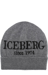Кашемировая шапка с принтом Iceberg