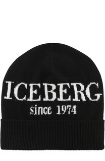 Кашемировая шапка с принтом Iceberg