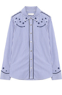 Хлопковая блуза в полоску Stella McCartney