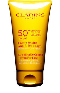 Солнцезащитный крем для лица SPF 50 Crème Solaire Anti-Rides Visage Clarins