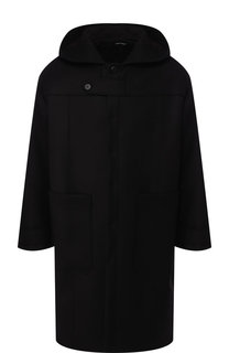 Однобортное шерстяное пальто с капюшоном Isabel Benenato