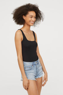 Боди из рельефного трикотажа H&M