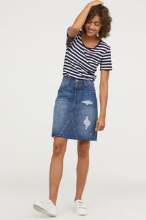 Джинсовая юбка до колена H&M