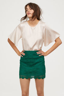 Короткая кружевная юбка H&M