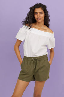 Шорты из смесового льна H&M