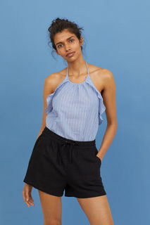 Шорты из смесового льна H&M