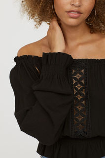 Блузка с широкой горловиной H&M