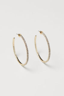 Серьги-кольца со стразами H&M