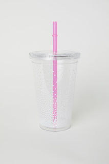 Пластиковый стакан с трубочкой H&M