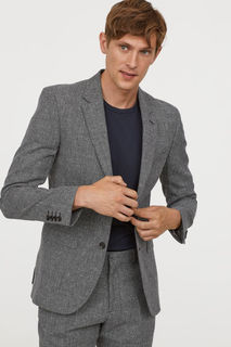 Полушерстяной пиджак Slim fit H&M