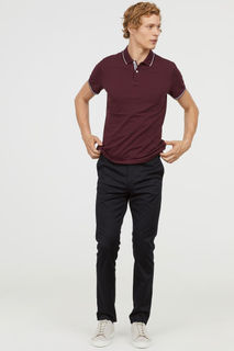 Хлопковые чиносы Slim Fit H&M