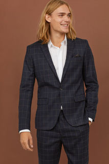 Пиджак в клетку Skinny Fit H&M