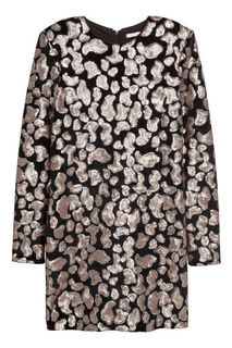Велюровое платье с пайетками H&M