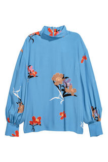 Блузка с воротником стойкой H&M