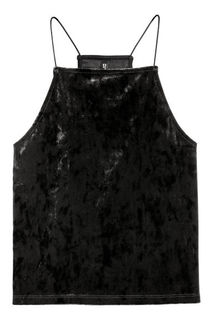 Топ из велюра на бретелях H&M