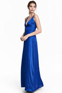 Длинное атласное платье H&M