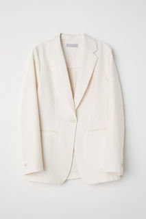 Приталенный льняной жакет H&M