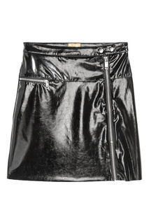 Короткая лакированная юбка H&M