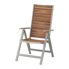 ШЭЛЛАНД Садовое кресло/регулируемая спинка, светло-серый складной, светло-коричневый Ikea